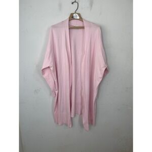 Ava & Viv Womens 3X Pink Open Front Longline Cardigan Sweater Recycled Blend